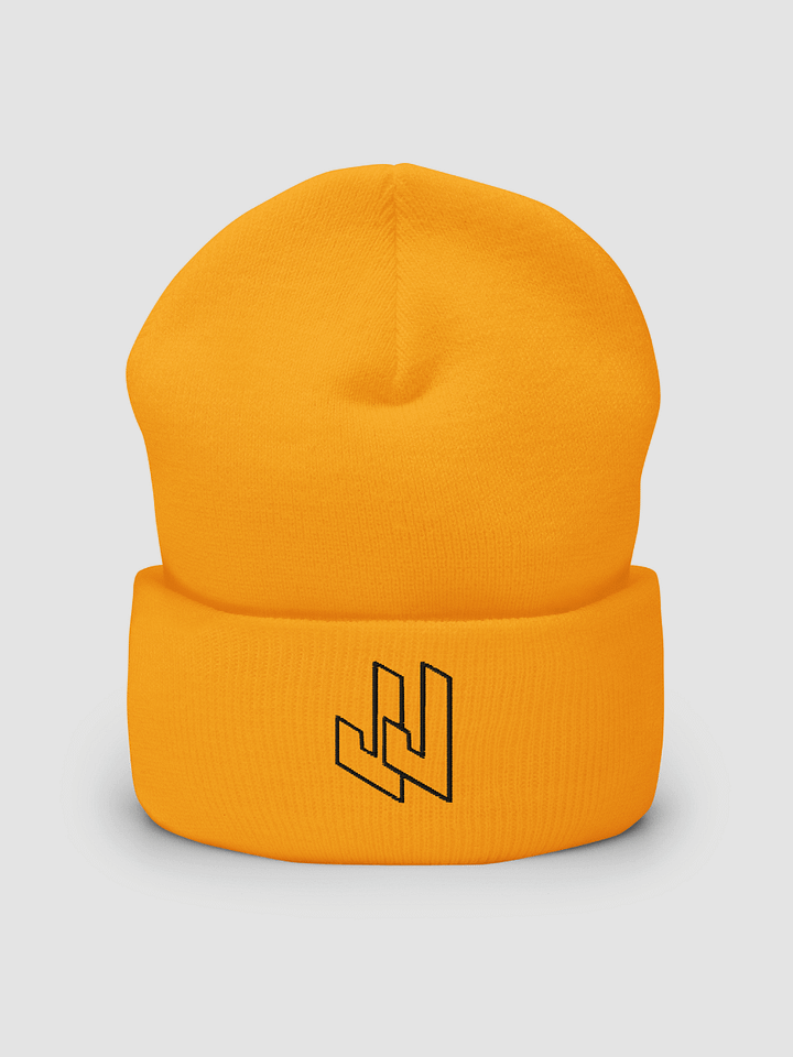 JJ Embroidered Beanie with black text product image (1)