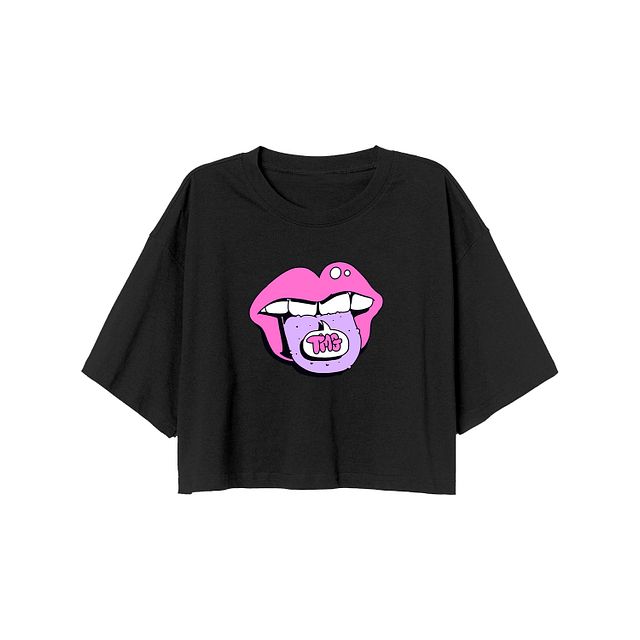 TMG Tongue Black Crop Top product image (1)