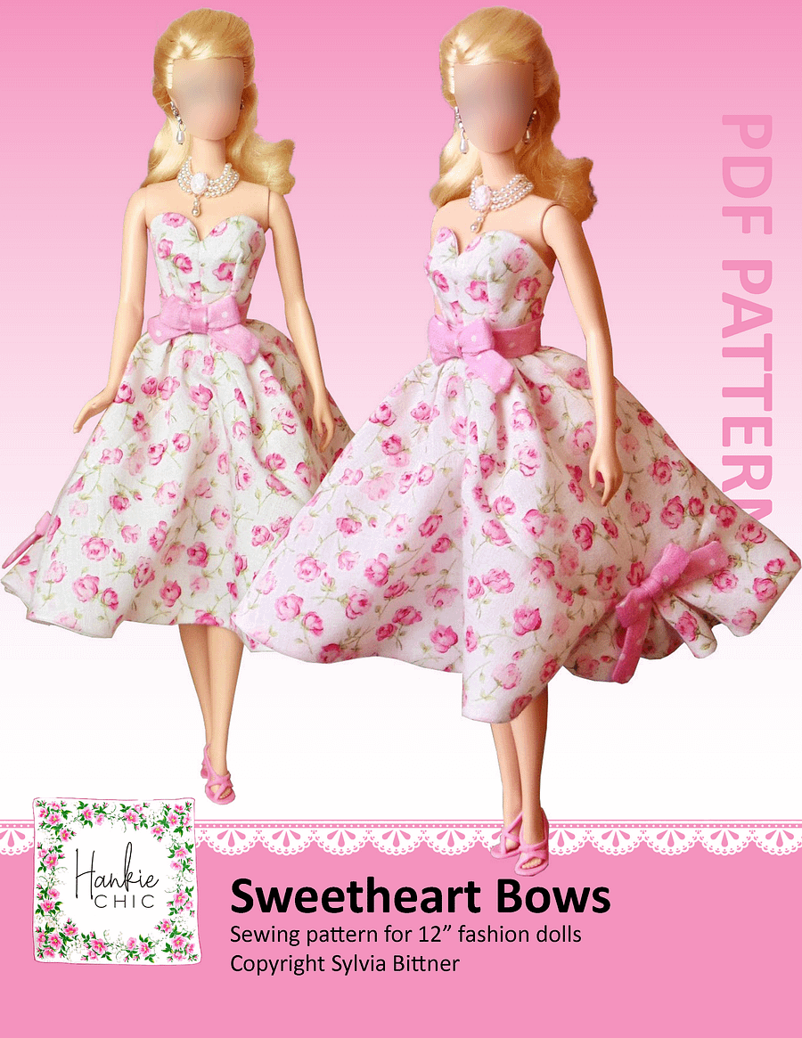 Sweetheart Bows sewing pattern for 12
