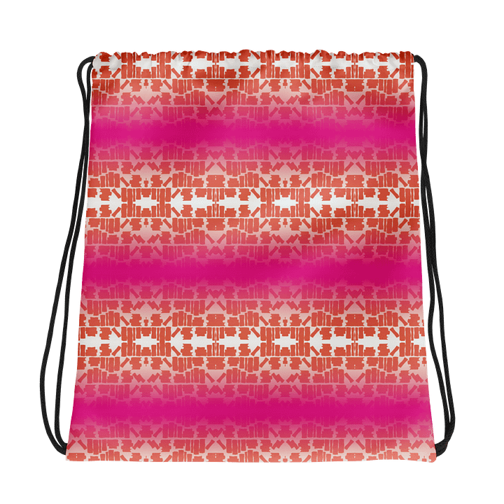 Bookshelf Drawstring Bag (Pink and Orange) product image (1)