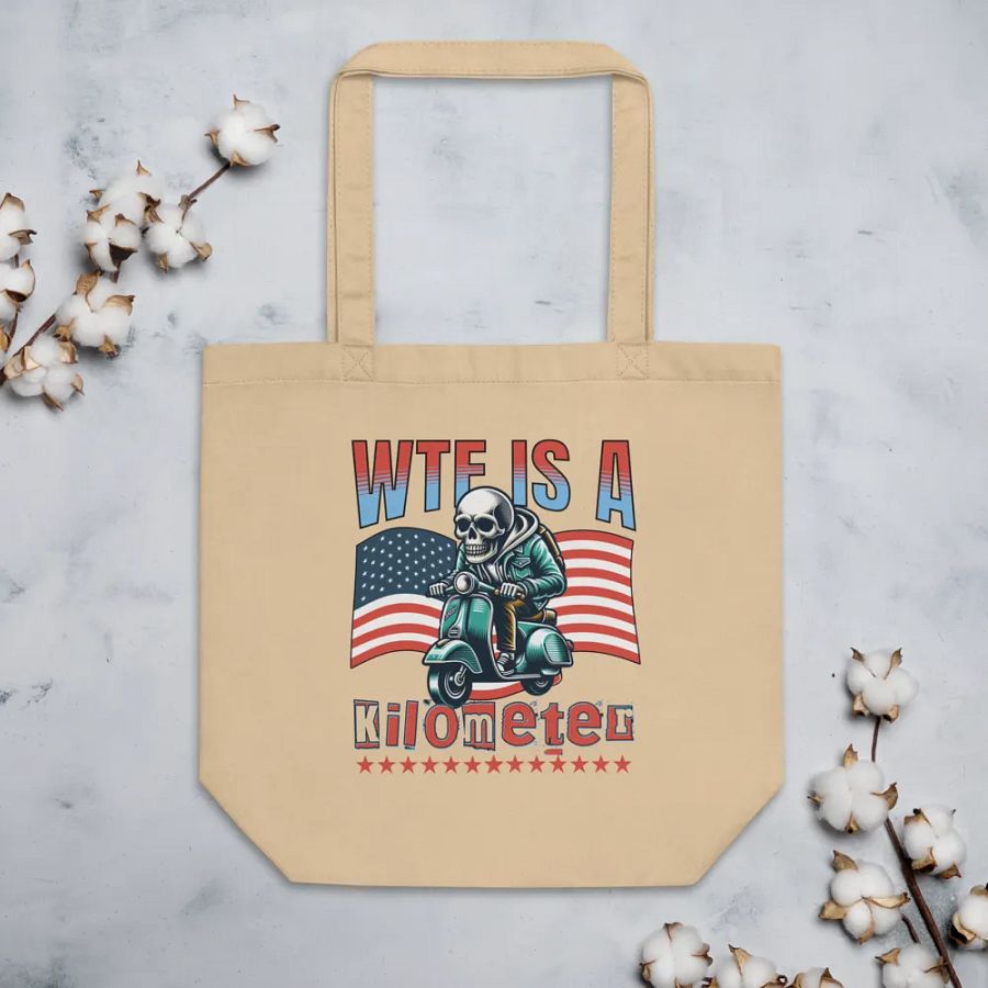 WTF Is A Kilometer? Skeleton Scooter Tote Bag product image (3)