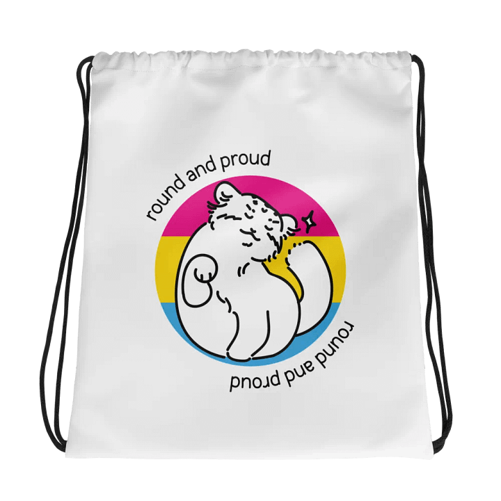 Round and Proud Manul Pansexual Version - Drawstring Bag product image (1)