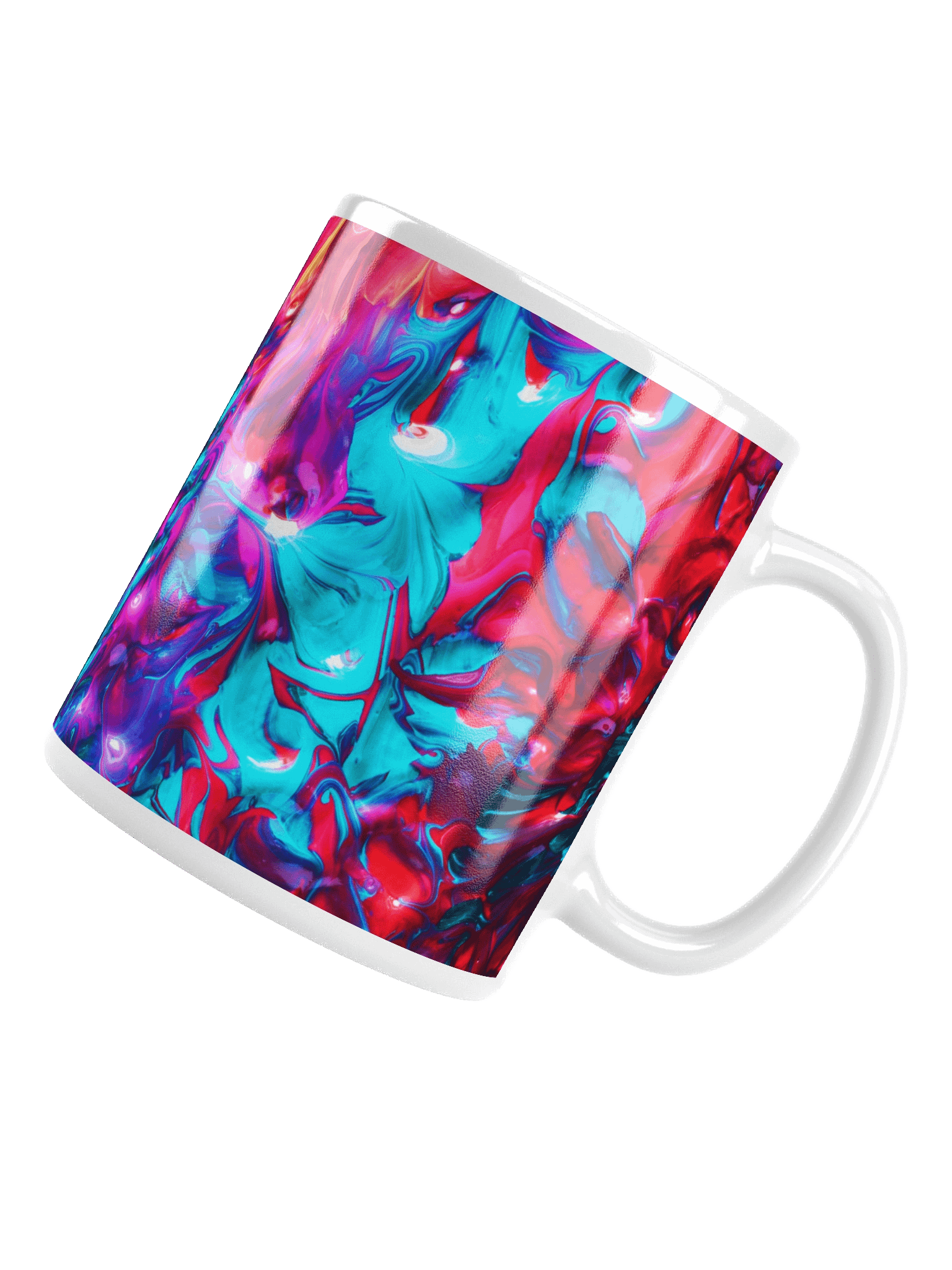 Neon Abstract Coffee Mug Vibrant Psychedelic Fluid Acrylic Swirl product image (5)