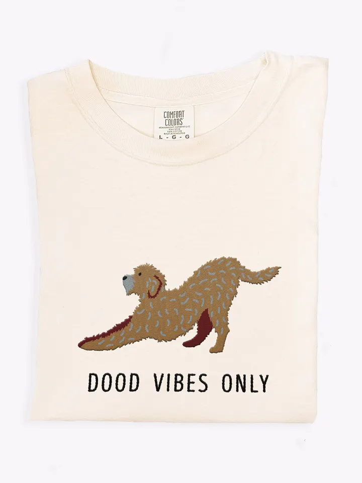 Dood Vibes Only T-Shirt(Embroidered) of a Golden Doodle product image (1)