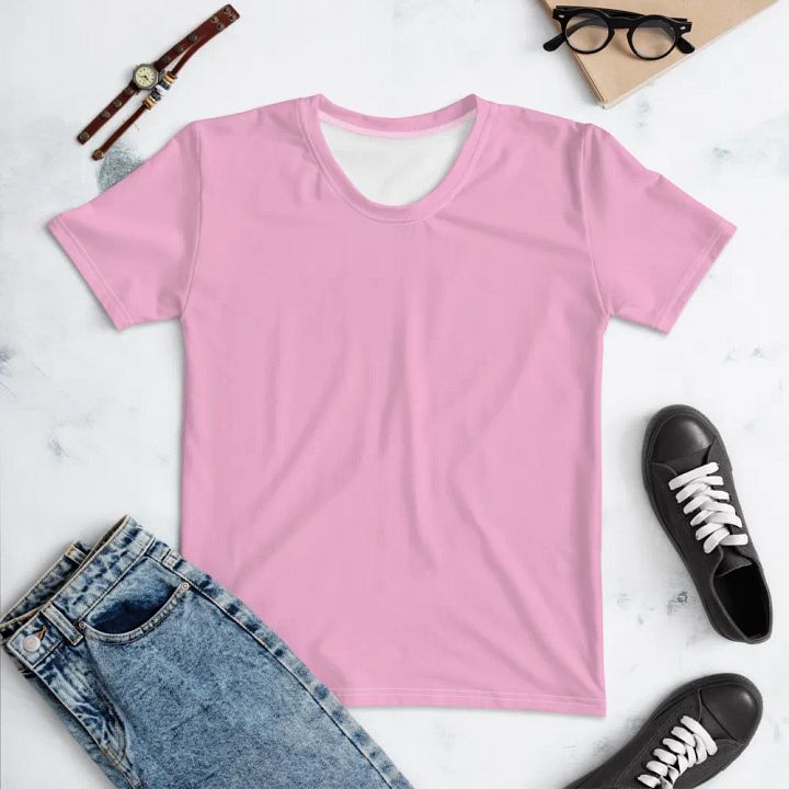 Plain Light Carnation Pink True Summer Women's Crewneck Polyester Heavyweight Premium T-Shirt by Treasure Pie product image (1)