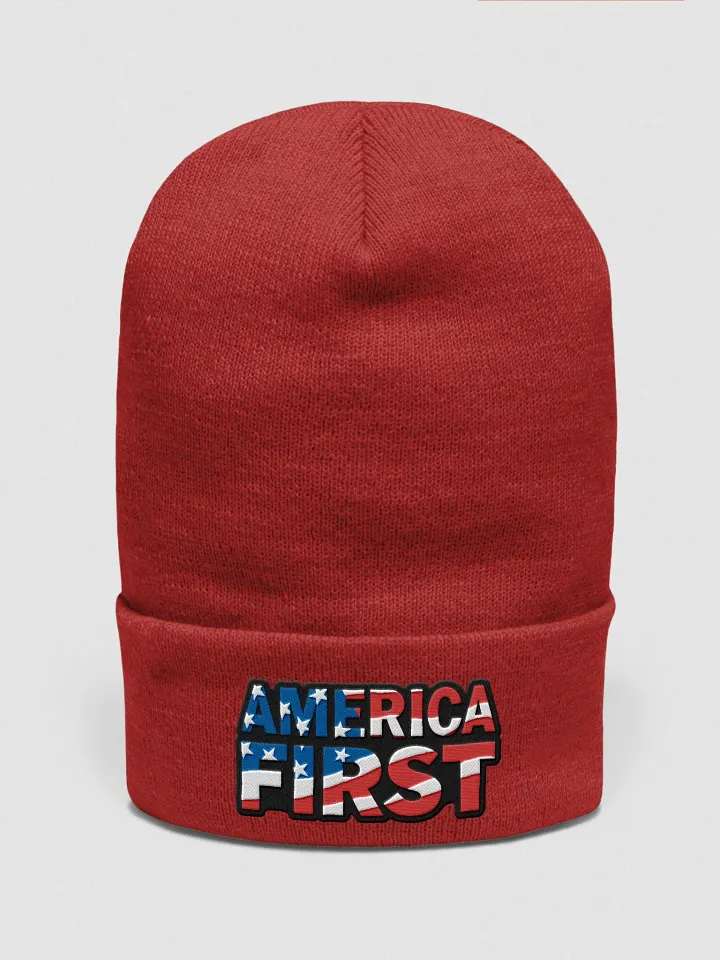 Cuffed Beanie: America First product image (1)