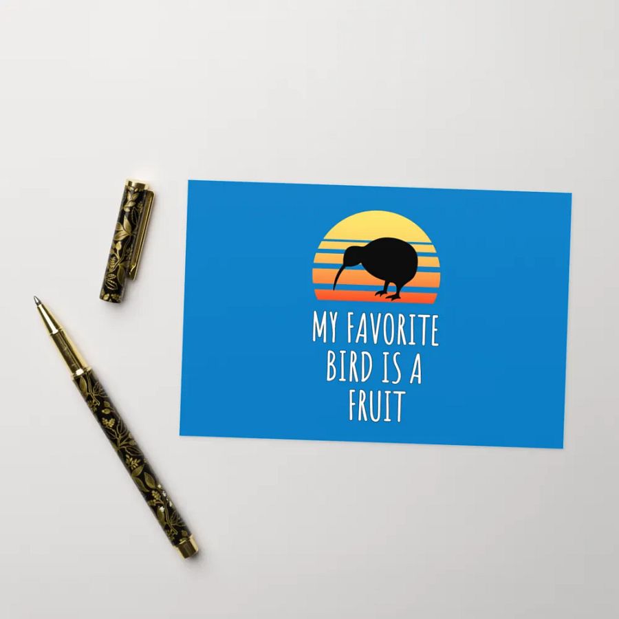 Kiwi bird Greeting Card, My favorite bird is a fruit product image (12)
