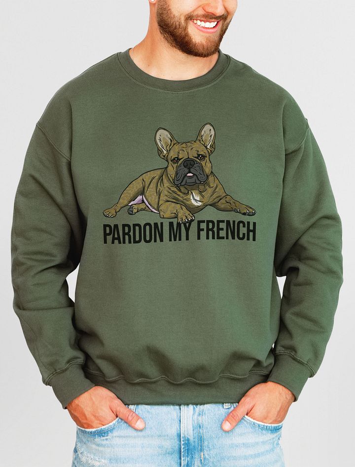 Pardon My French Sweatshirt of a French Bulldog(Brindle) | Funny Shirt for Frenchie Owners product image (14)