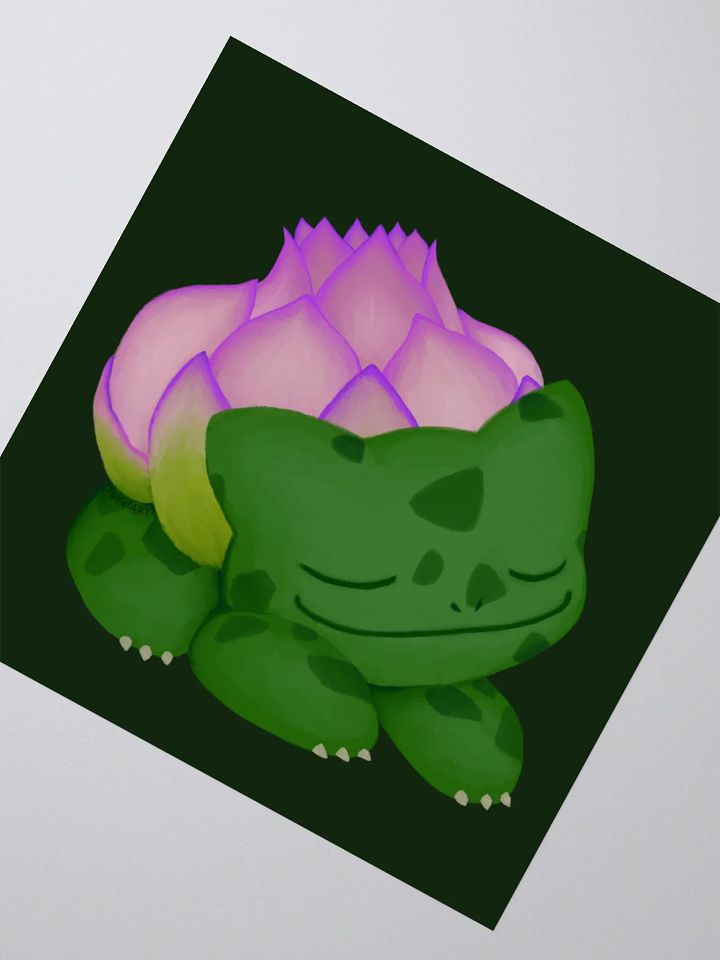 Lotus Frog Sticker (Green Background) product image (4)