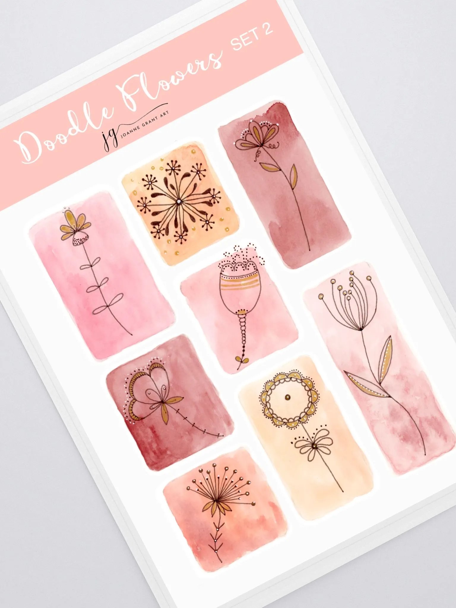 Flower Doodle Kiss Cut Stickers Set 2 product image (2)