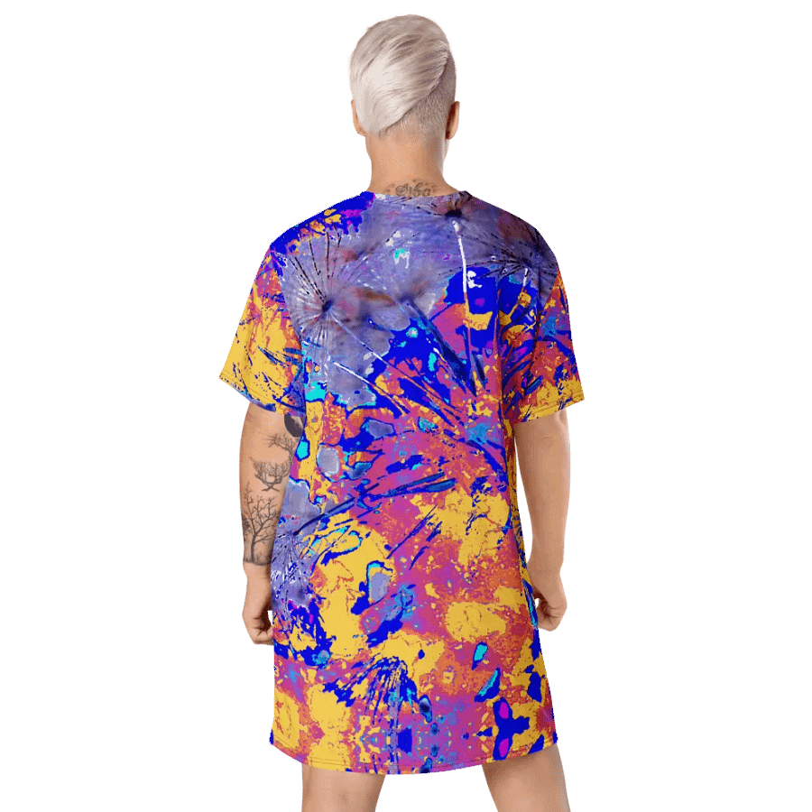 Vibrant Abstract Dandelion Seeds Ladies T Shirt Dress product image (9)