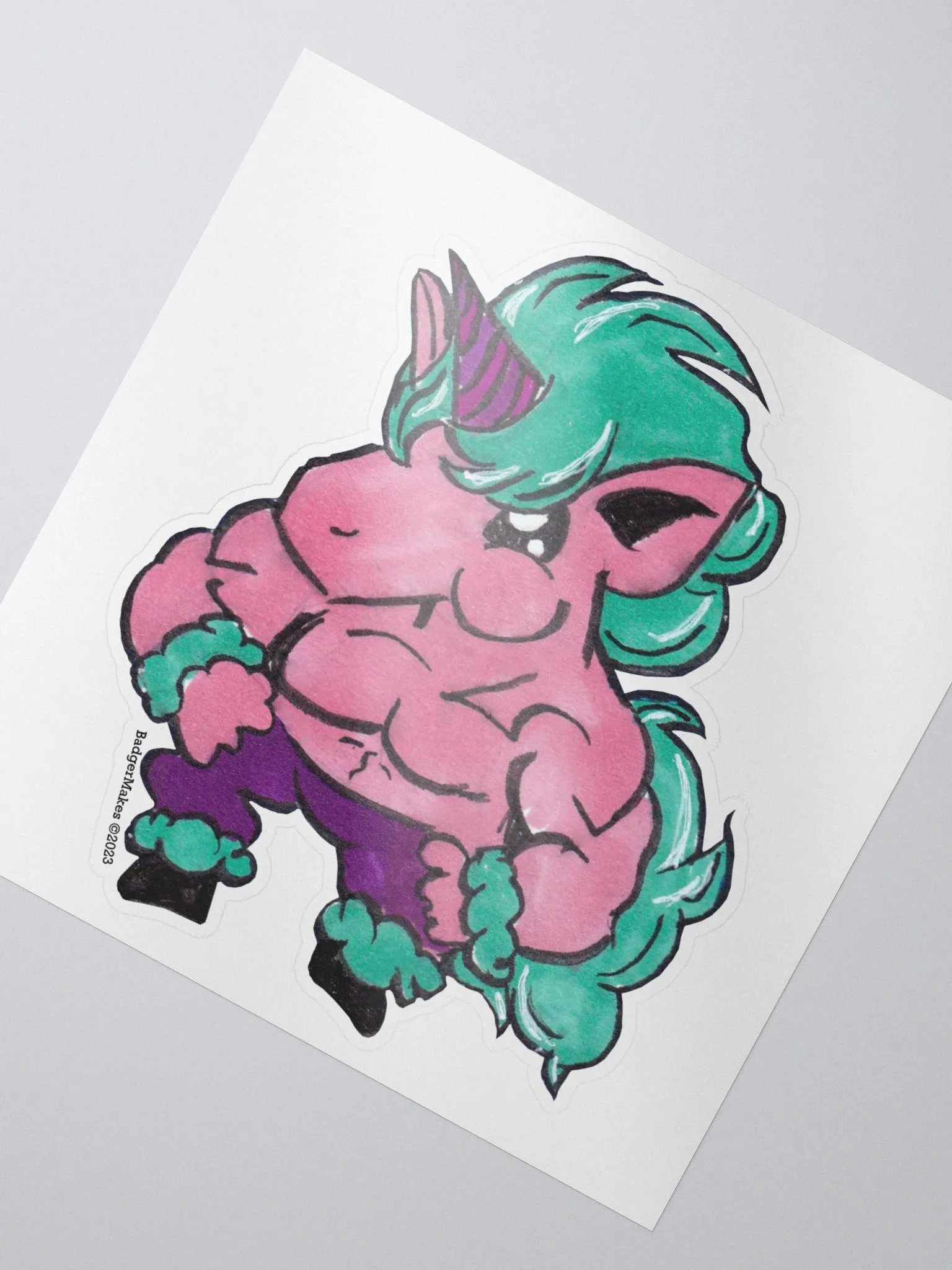 Swole Unicorn Sticker product image (2)