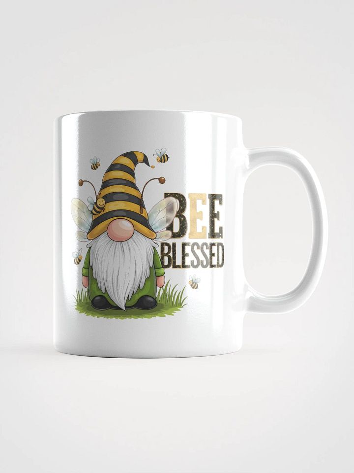 Bee Blessed Gnome White Glossy Mug product image (1)