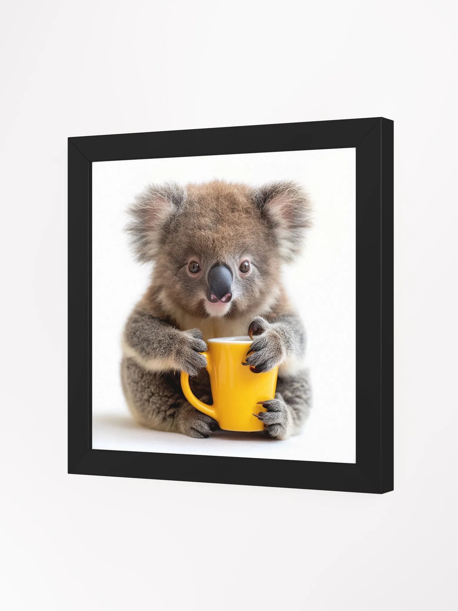 Coffee Lover Cute Baby Koala Bear Framed Wall Art product image (4)