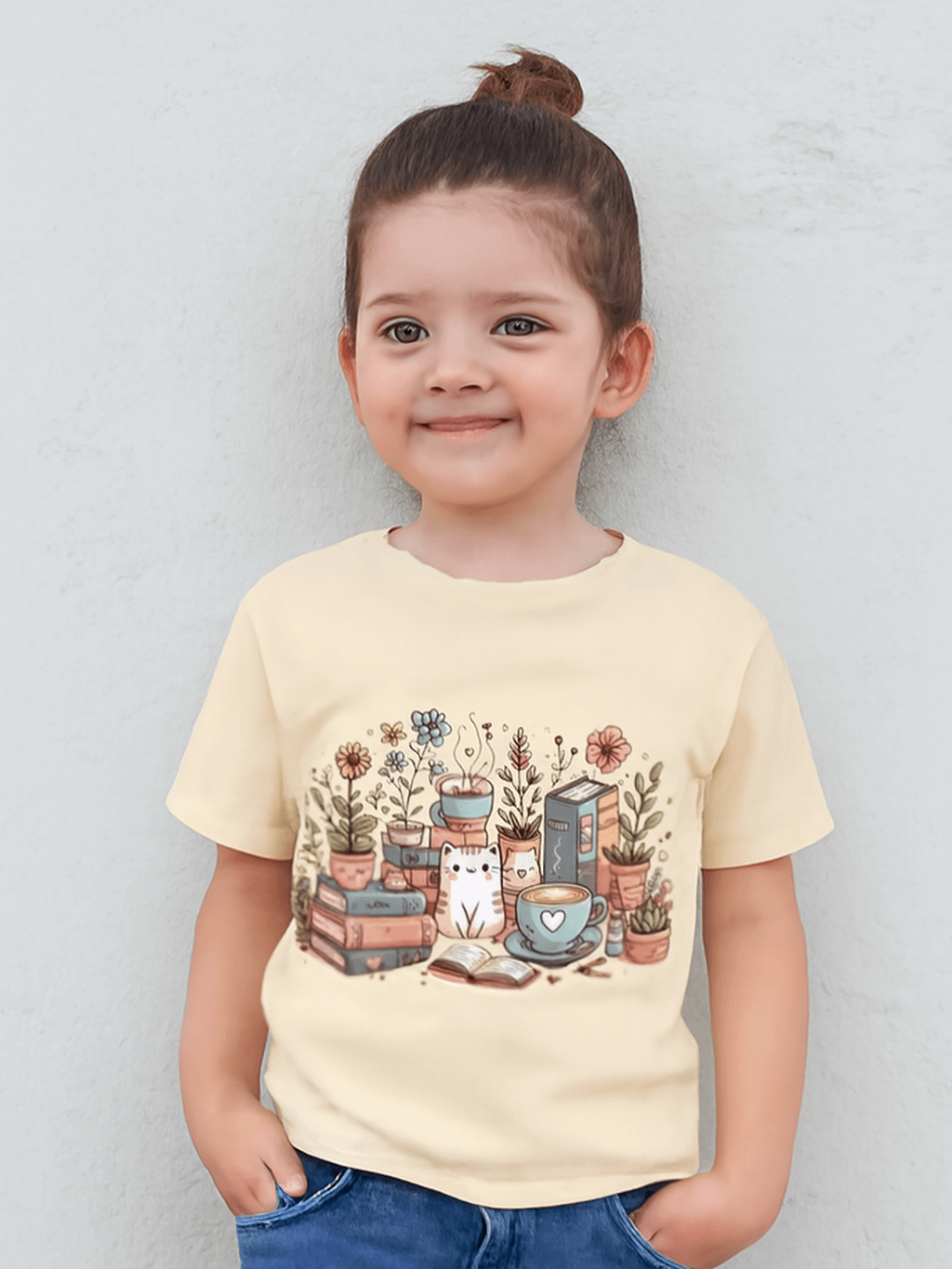 Whimsical Cats and Books Youth T-Shirt product image (1)