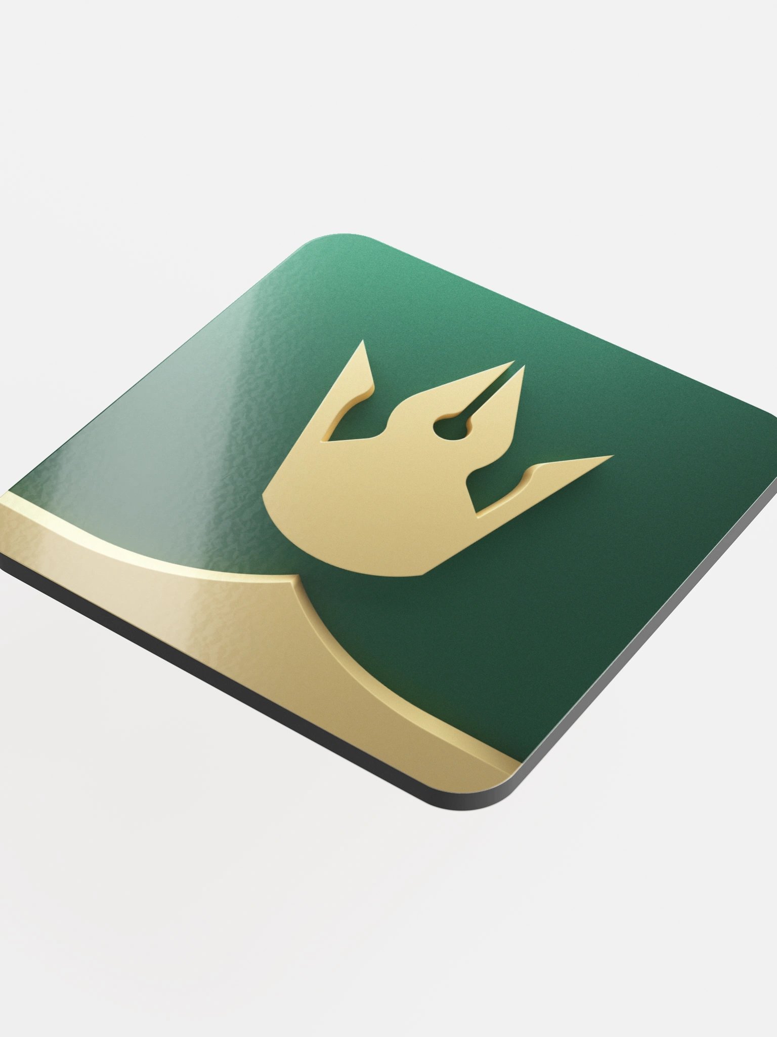 Pixaroma Crown Cork Coaster (Green Rendered Style) product image (4)