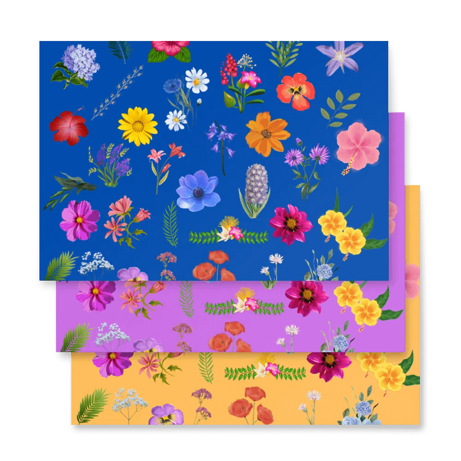 Vibrant Botanical Bliss Wrapping Paper Set product image (4)