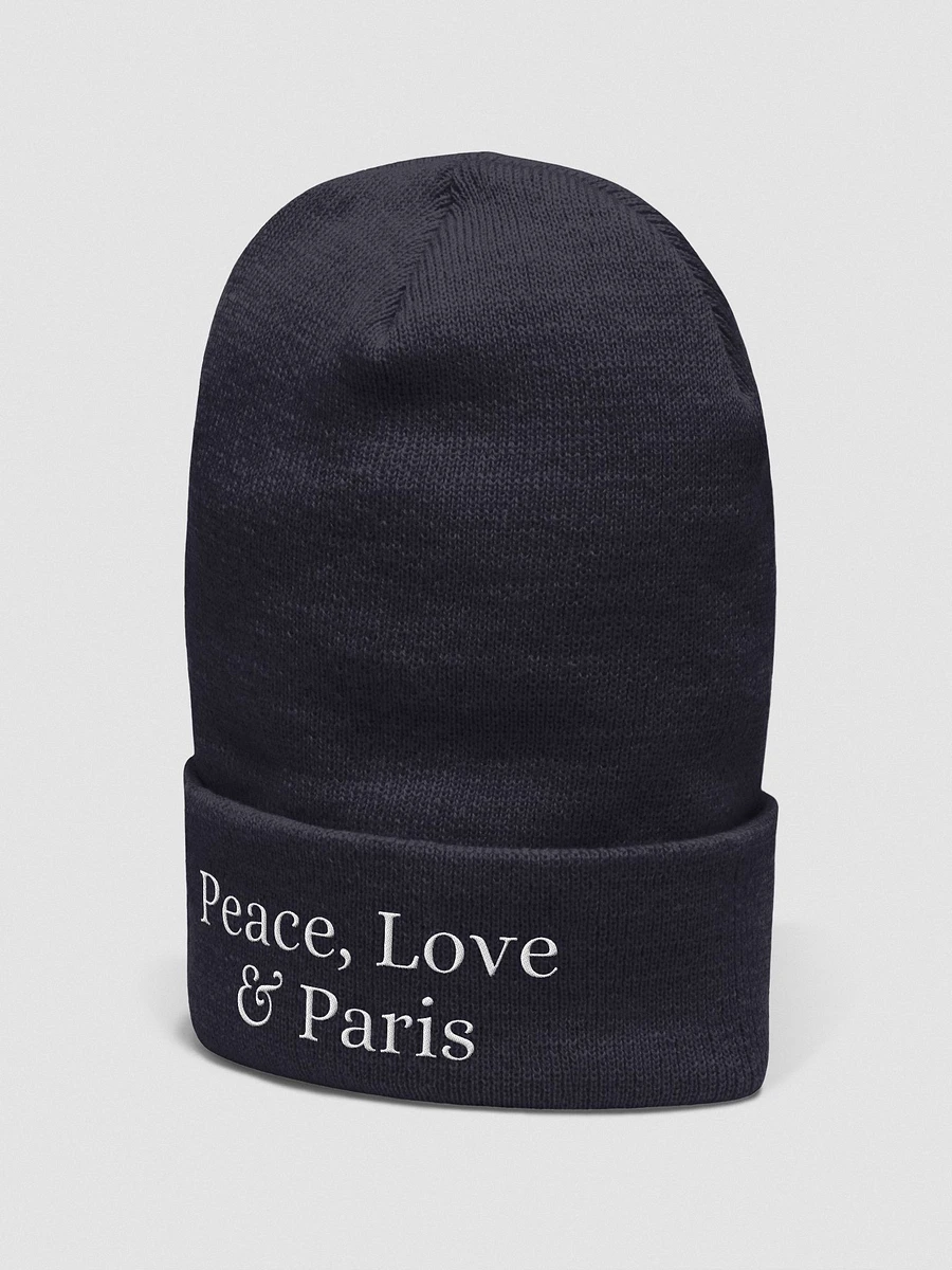 Peace, Love & Paris Cozy Comfort Beanie - White Embroidery product image (18)