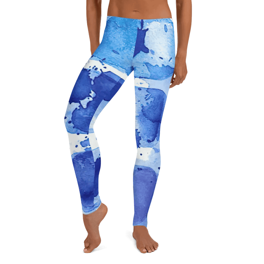 Leggings – Blue Scale Watercolor Print for Artistic & Comfortable Style product image (9)