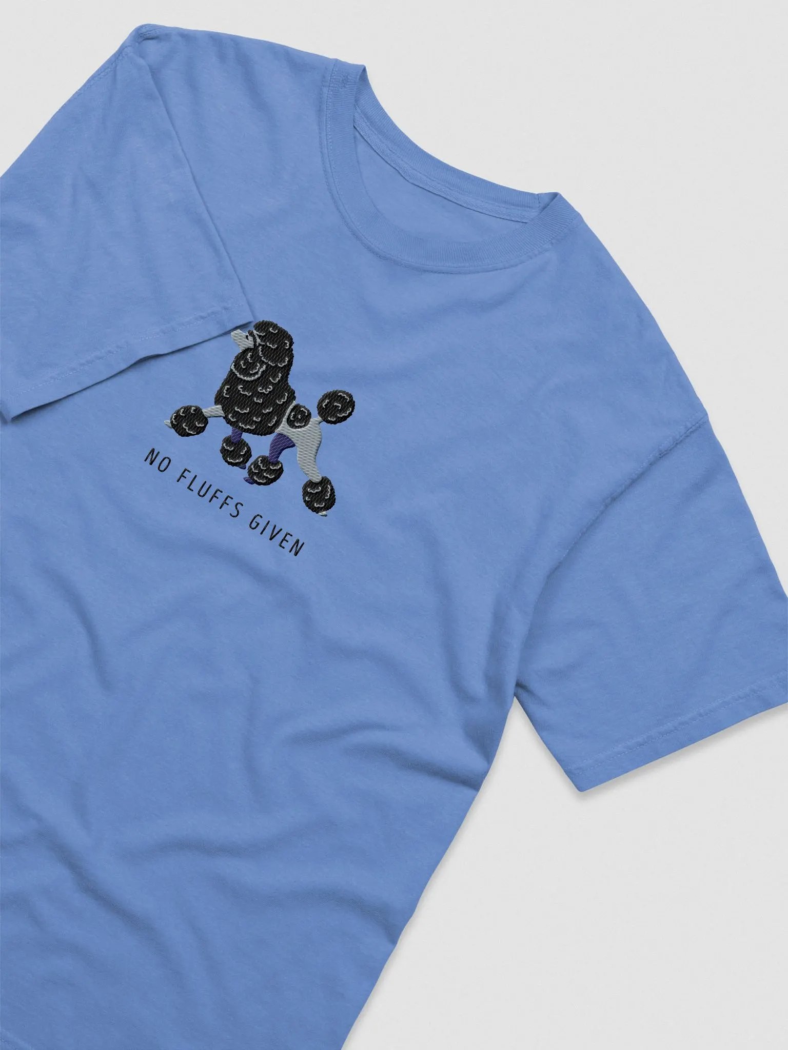 No Fluffs Given T-Shirt(Embroidered) of a Standard Poodle(Black) product image (5)
