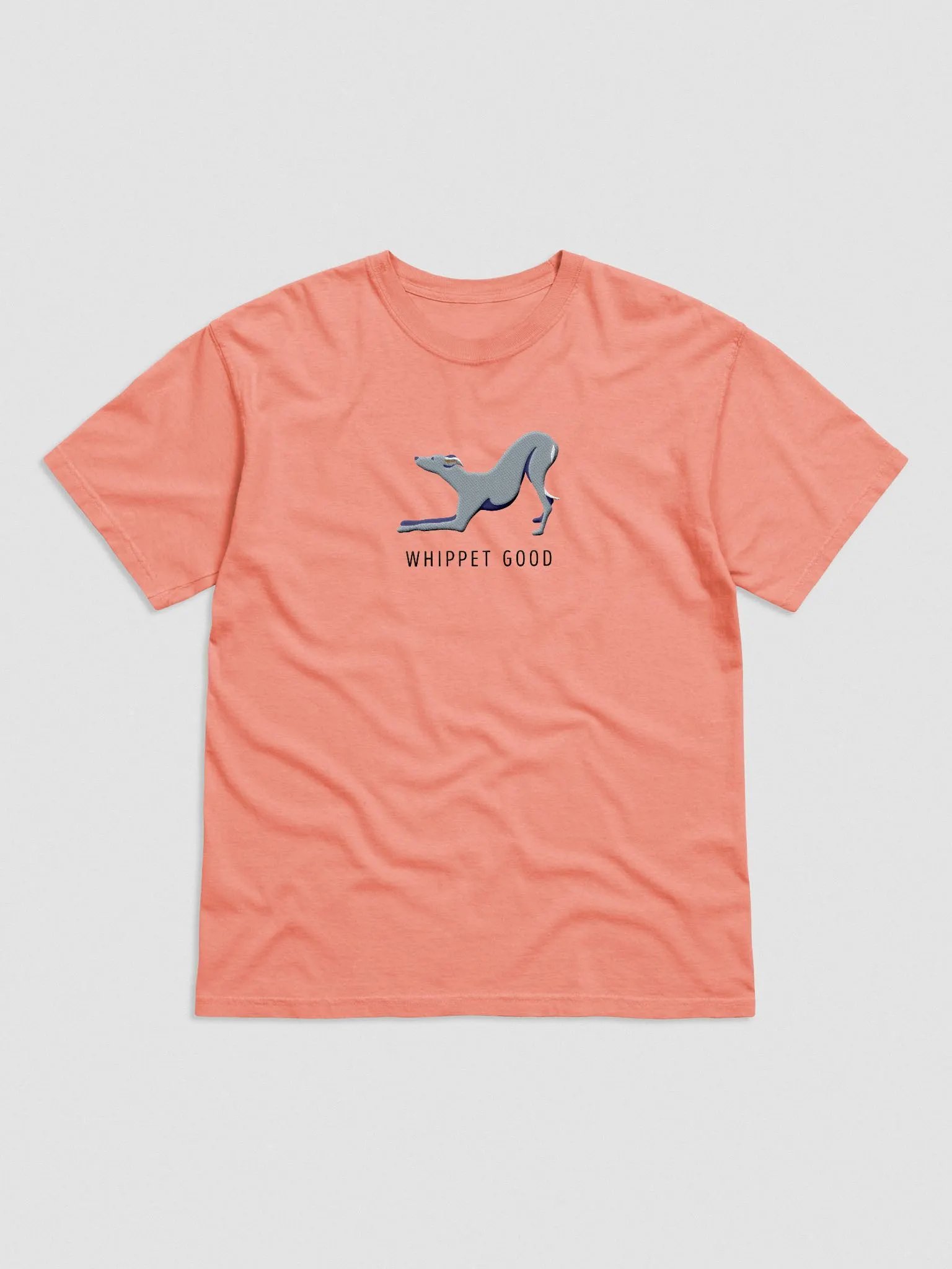 Whippet Good T-Shirt(Embroidered) of a Whippet(Blue) product image (4)