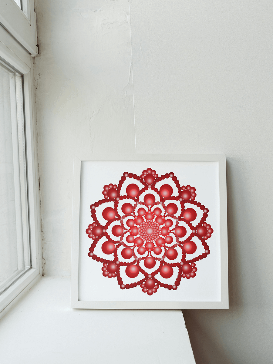 Red Dot Mandala Posters, 2 JPG Files product image (2)