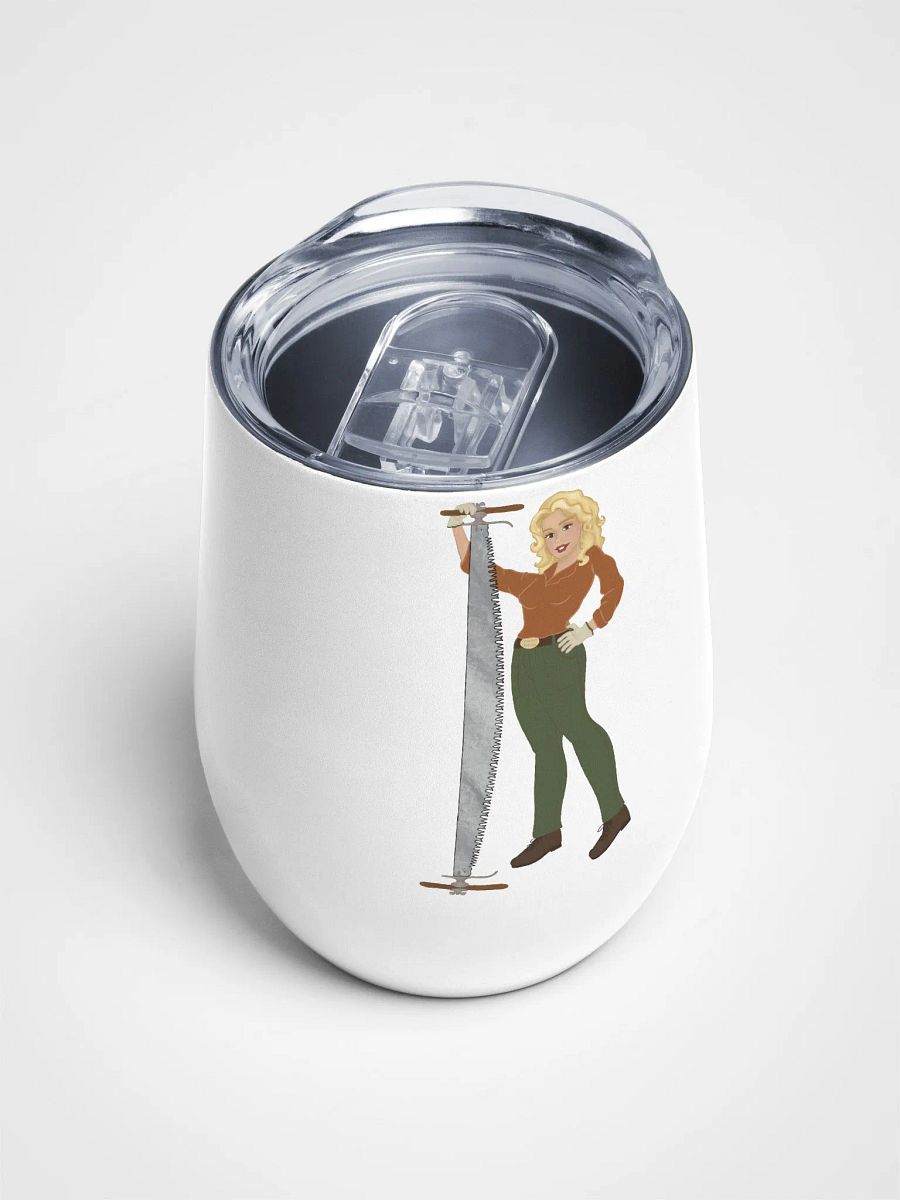 Crosscut Saw Blonde Dolly Pinup Wine Tumbler product image (3)