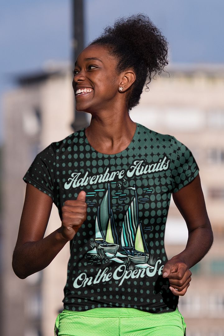 Adventure Awaits on the Open Sea All Over Print T-shirt product image (1)