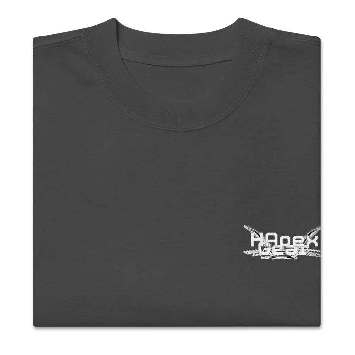 White HApex Gear Black Logo Premium Oversized Faded T-Shirt product image (2)