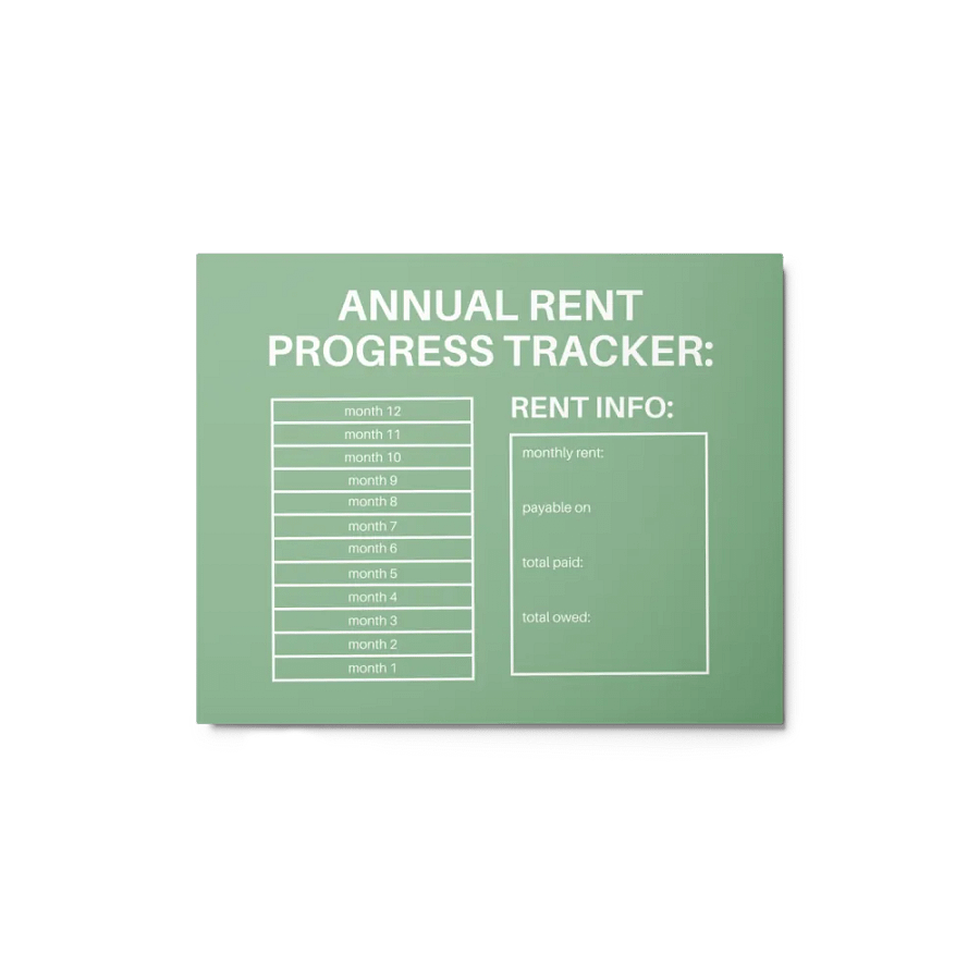 ANNUAL RENT TRACKER (white design 6) product image (1)