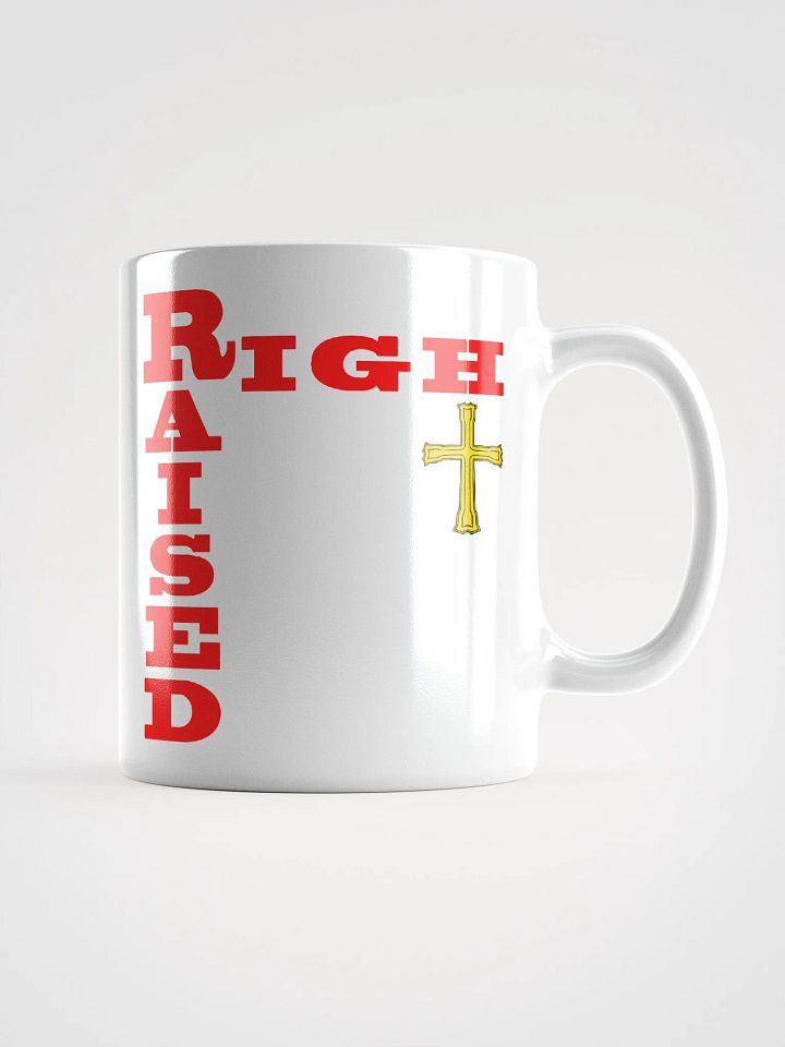 Raised Right Cross White Mug product image (2)