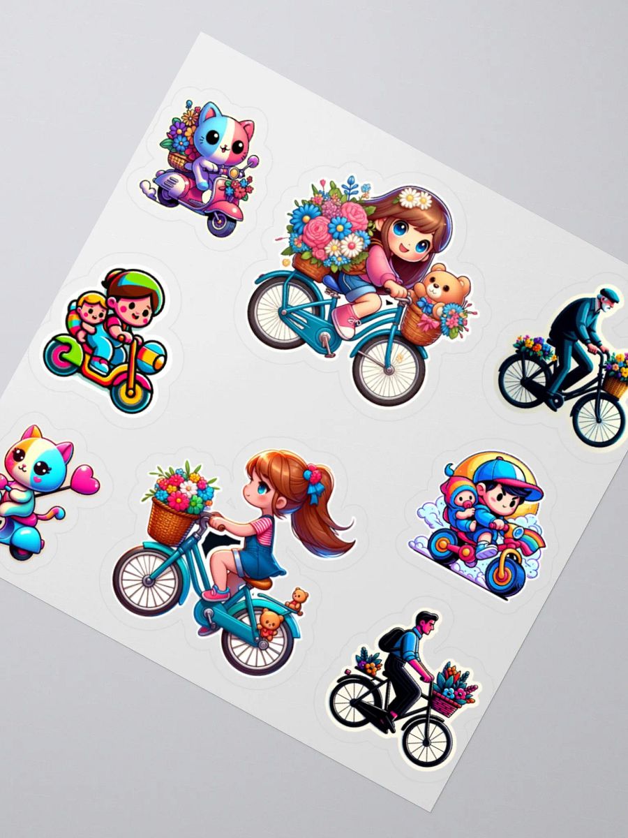 Colourful Cycling images-Kiss Cut Stickers product image (2)