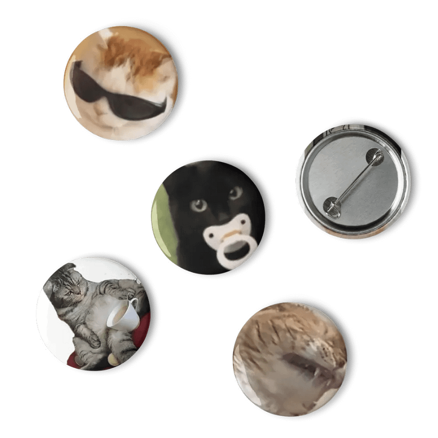 Set of Pin Buttons: Meme Cats 27 product image (6)