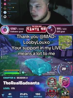 Thank you for the incredible support in my LIVE!! The good times before this awful season came around!! @MAD-LoobyLouxo #livegift #eltonjohnglasses #fortnite #epicfail 