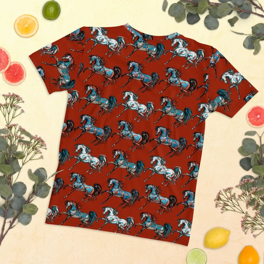 Prancing Garnet Arabian Lady's Tee Shirt product image (11)