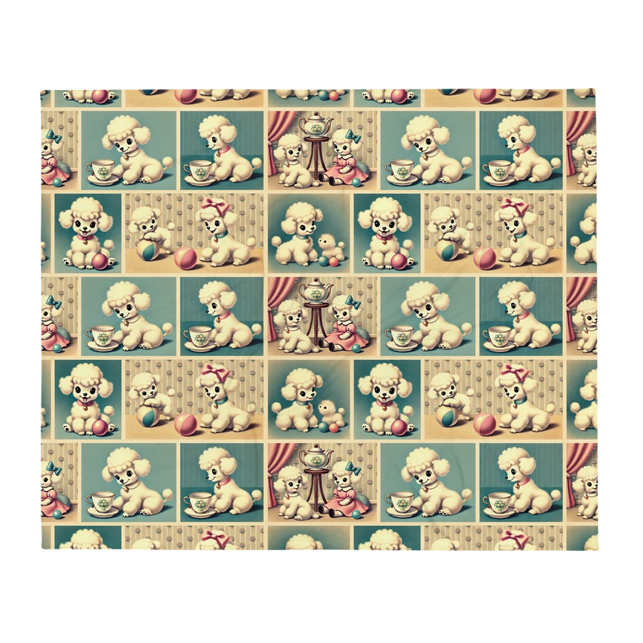 Retro Poodle Puppy Throw Blanket - Vintage-Style product image (2)