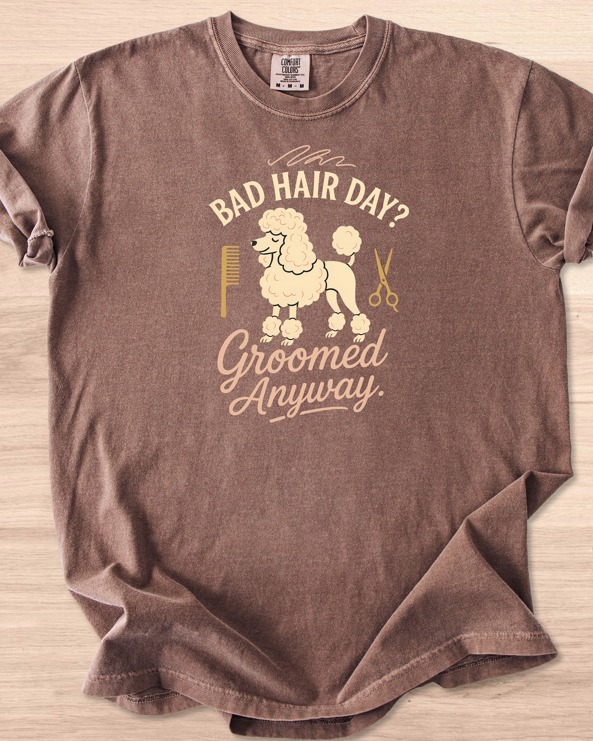 Bad Hair Day Groomed Anyway (Poodle) Tee product image (28)