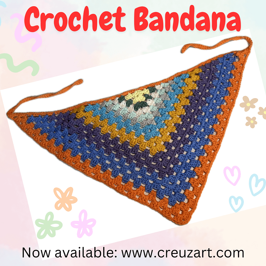 Crochet Bandana Granny Square Style product image (1)