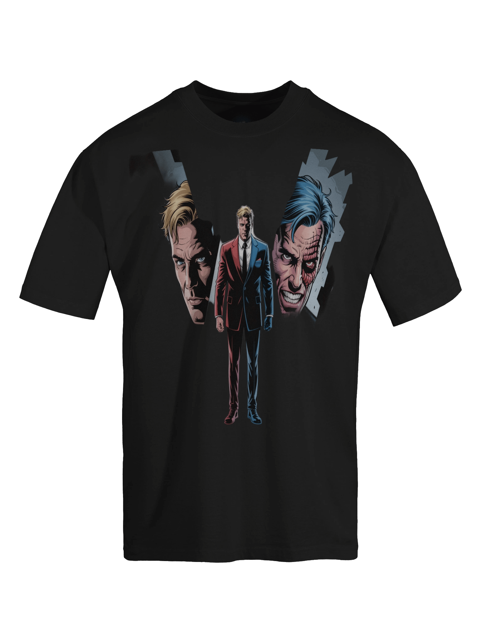 Two-Face Shadow Veil Oversized Faded T-Shirt product image (1)