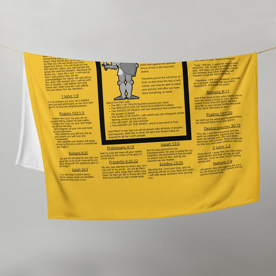 Armour Of God Mustard Yellow Prayer Blanket product image (3)