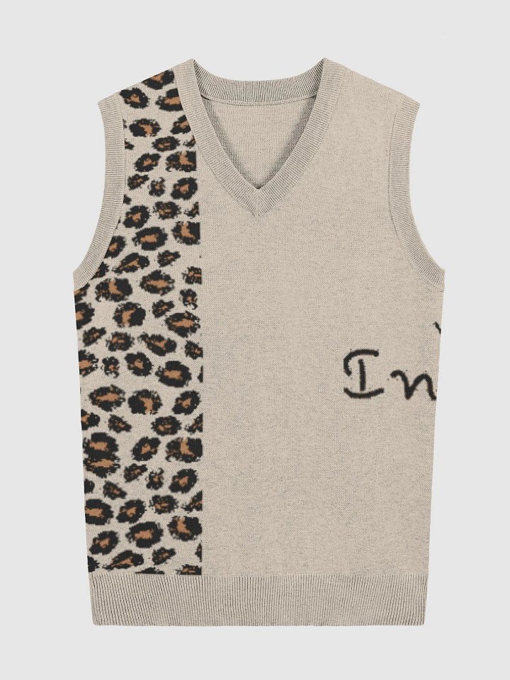Leopard Luxe Knitted V-Neck Vest product image (4)