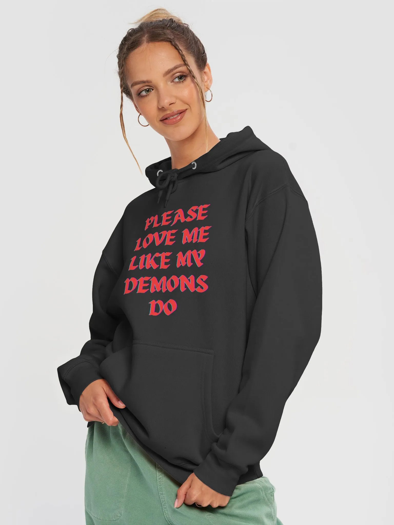 Love Me Plz Hoodie (Red Text) product image (22)