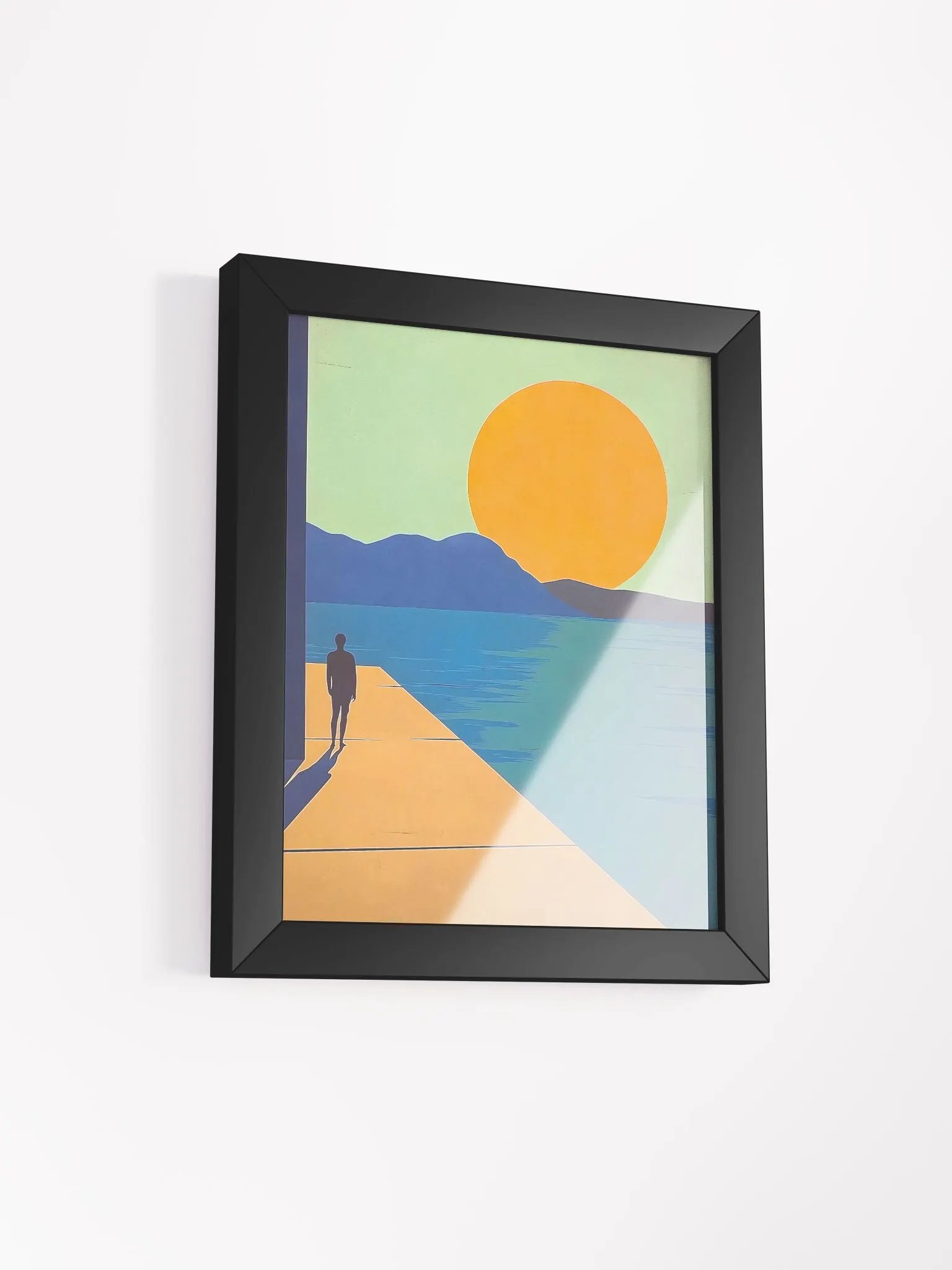 Framed Poster of a Man on a Jetty product image (26)