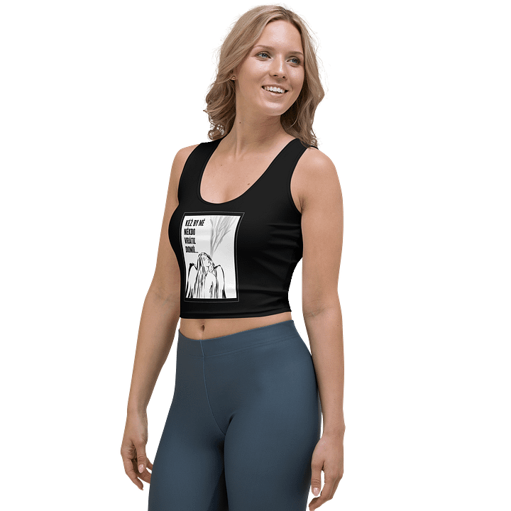 Kéž by mě někdo vrátil domů Black Crop Top product image (2)