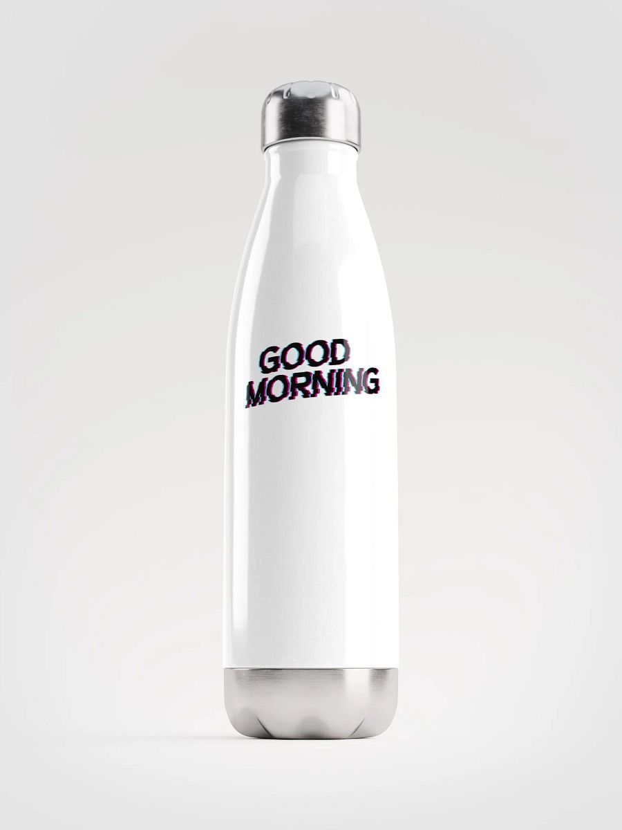 Good Morning White Stainless Steel Water Bottle product image (1)