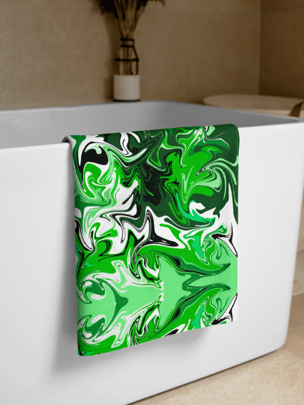 Marbled Green Sublimated Towel product image (1)