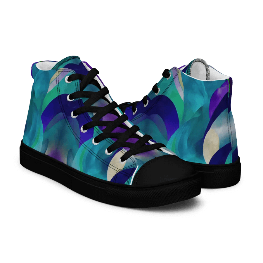 Ethereal Waves Men's High Top Canvas Shoes product image (7)