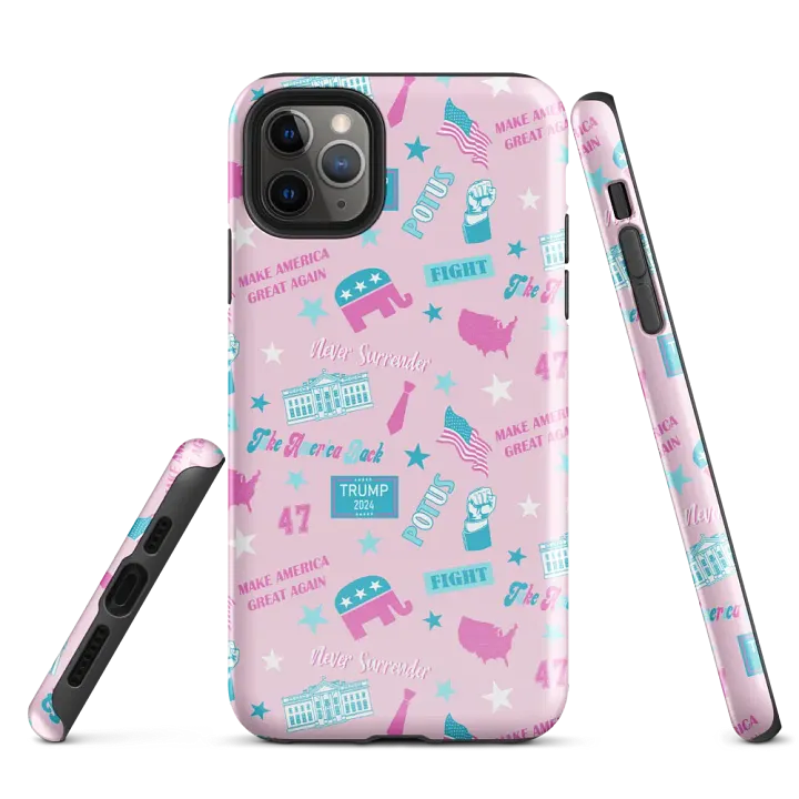 Trump 2024 Election-Themed Patriot Make America Great Again Pink Pattern Phone Case for iPhone product image (3)