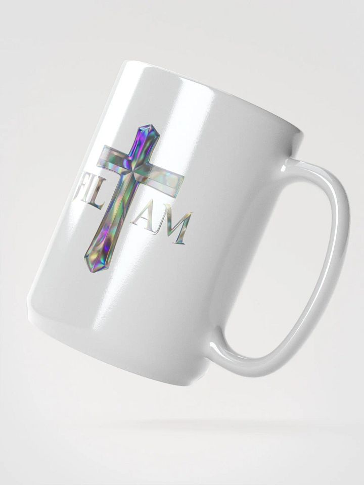 Iridescent Cross White Glossy Mug product image (2)