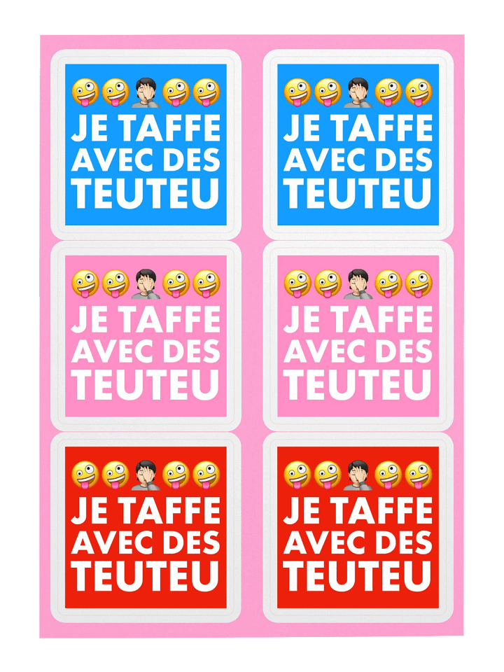 6 stickers je taffe avec des teuteu • planche A5 product image (1)